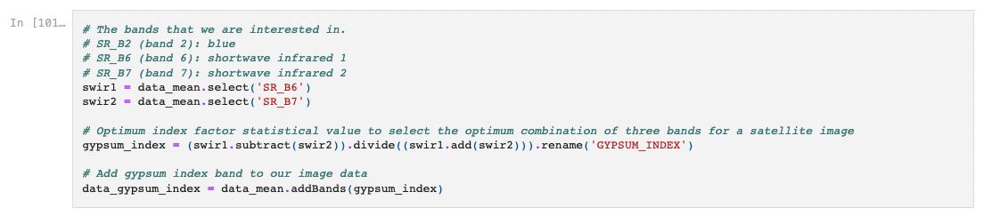 Python Normalized Difference for Gypsum Soil